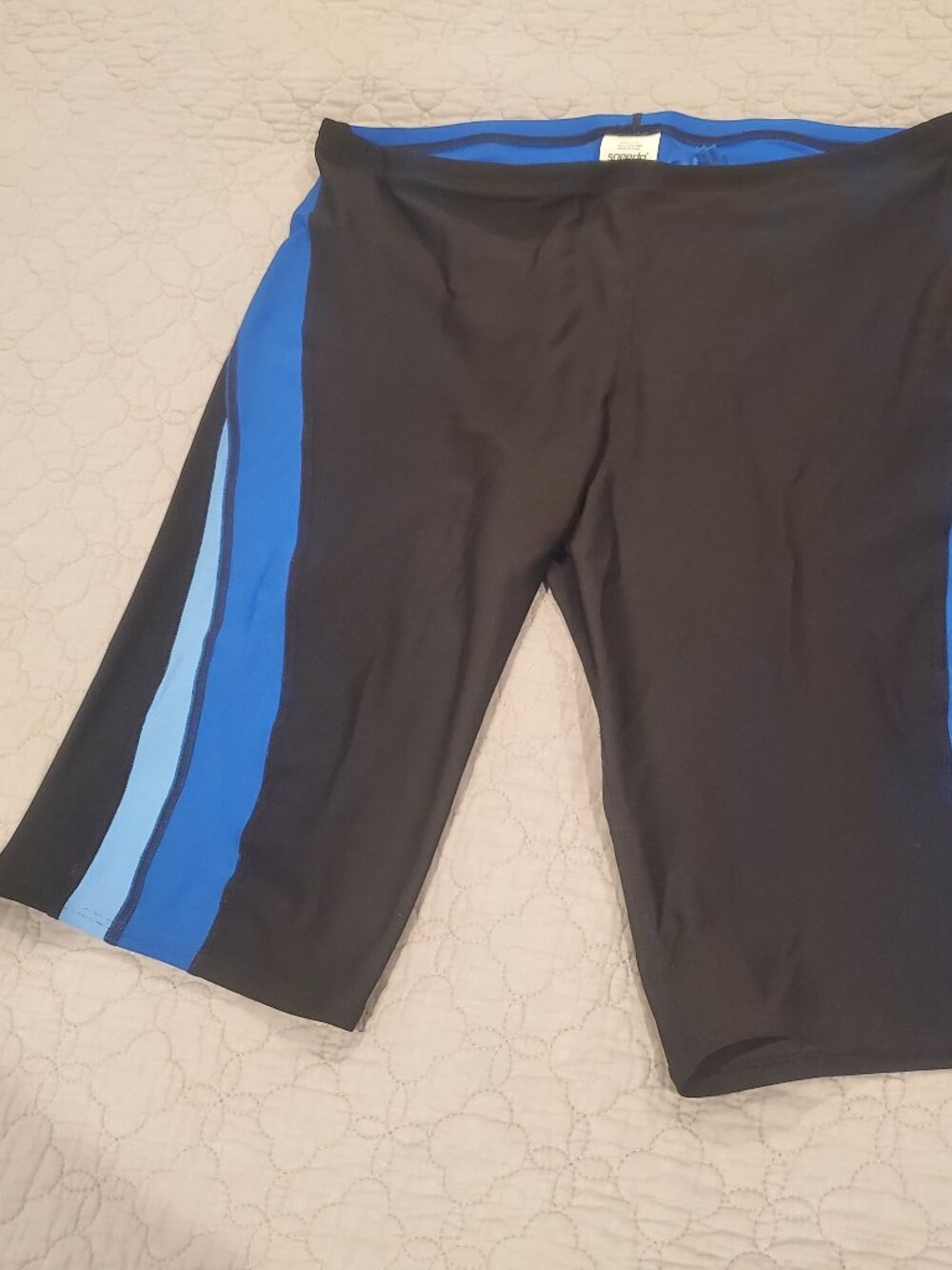 Speedo Endurance Jammer Black & Blue Size 36 Chlorine-Resistant Swim Trunks - Picture 10 of 10